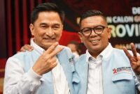 Pasangan calon gubernur dan wakil gubernur Banten nomor urut 02 Andra Soni-Dimyati Natakusumah. (Instagram.com @andrasoni12)