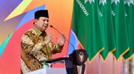 Presiden Prabowo Subianto saat menghadiri pembukaan Tanwir dan Milad ke-112 Muhammadiyah di Universitas Muhammadiyah Kupang (UMK), Nusa Tenggara Timur (NTT), Rabu (4/12/2024). (Dok. Tim Komunikasi Prabowo Subianto)