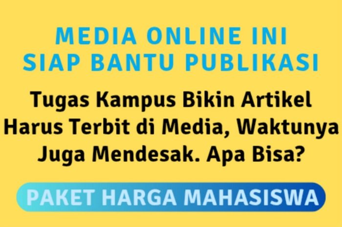 Media online ini memberikan solusi terbaik dengan jasa publikasi super hemat bagi mahasiswa. Hubungi WA Center: 0853 1555 7788. (Dok. Rilispers.com)