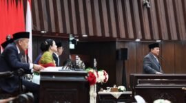 Presiden Prabowo saat berpidato tegas melawan “serakahnomics” di Sidang Tahunan MPR/DPR. (Dok. Tim Media Prabowo)

