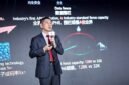 Leon Wang, President of Huawei's Data Communication Product Line, delivering a speech