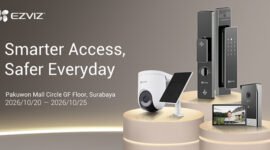 EZVIZ welcomes Indonesian families with newly launched products and exclusive promotions at the first stop of its national tech roadshow at Pakuwon Mall in Surabaya from Oct.20–25, 2026.